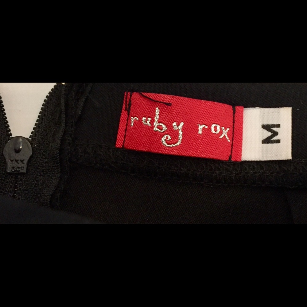 Ruby Rox Black/Cream Strapless Bodycon Dress Sz M - image 5